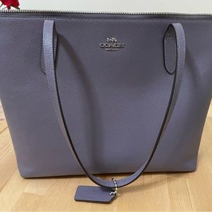Purple Coach Top Zip Tote Purse